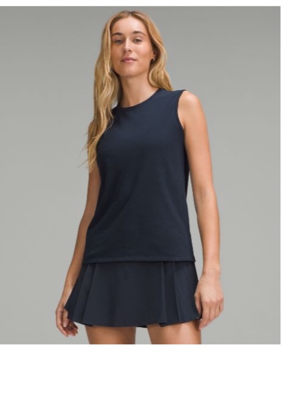 🆕 Lululemon athletica Organic Cotton Crew True Navy Tank Top